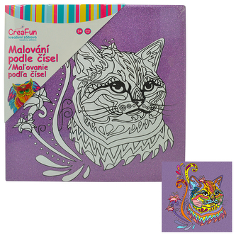 Malování na plátno  - Kočka 30 x 30 cm