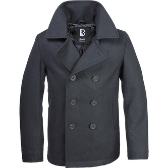 Kabát Brandit Pea Coat - černý, XXL Kabát Brandit Pea Coat - černý, XXL
