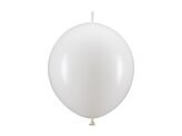 Balony z łącznikiem Metallic Pure White 28cm 20szt