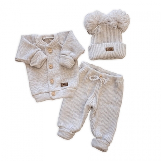 Pletená rostoucí 3D sada, bavlna, Lovely One, cappuccino; 56/62 (0-3m)