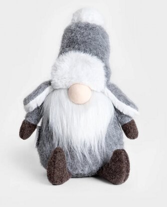 Vánoční skřítek | NORDSO | šedý s čepicí | 25 cm | 714023