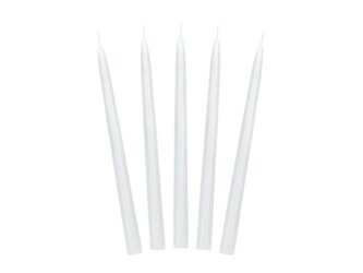 Świeca stożkowa matowa biały 24cm 10szt