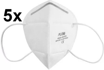 Respirátor PLOW - KN95/FFP2 skládaný, bez ventilu (95% ochrana); (Bal.=5 KS) !!CENA ZA 1ks