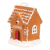 Domek perníkový - terakota, LED osvětlení, hnědý