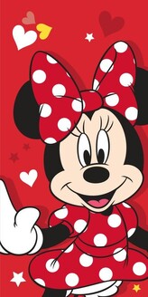 JERRY FABRICS Osuška Minnie Red Heart  Bavlna - Froté, 70/140 cm