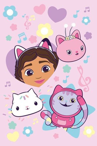 JERRY FABRICS Fleece deka Gábinin kouzelný domek Music  Polyester, 100/150 cm