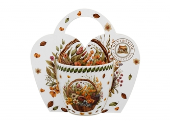 Porcelánový hrnek Koš květin 460 ml v dárkové taštičce