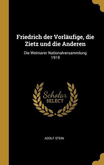 Friedrich Der Vorläufige, Die Zietz Und Die Anderen: Die Weimarer Nationalversammlung 1919