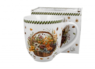 Porcelánový hrnek XXL byliňák Koš květin 1000 ml v dárkové krabičce