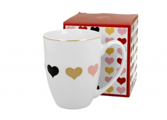 Porcelánový hrnek Heart 360 ml v dárkové krabičce