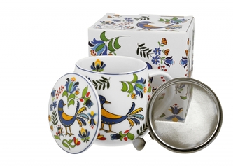 Porcelánový hrnek byliňák Kašubský ptáček 430 ml v dárkové krabičce
