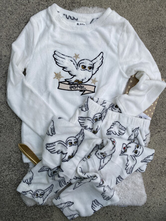 Pyžamo huňaté bílé s Hedvikou, Harry Potter Velikost: M