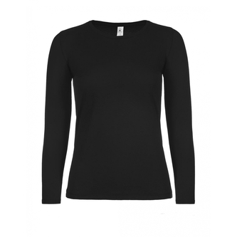Triko dámské B&C dlouhý rukáv E150 - černé, M
