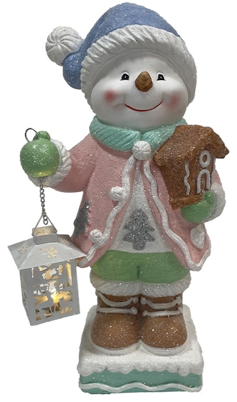 Dekorace Sněhulák s lucerničkou