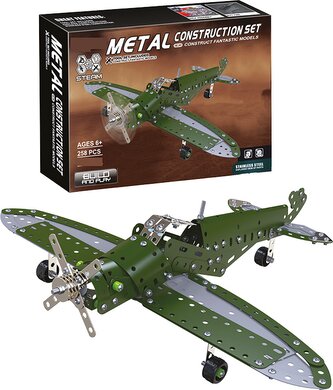 Kovová stavebnice 258 ks - Vojenské letadlo