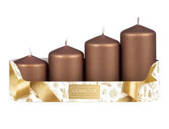 Svíčky adventní STUPŇOVITÉ d5x6/7,5/9/10,5cm/4ks