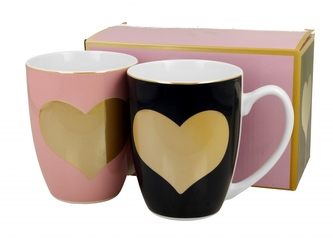 Porcelánový hrnek Big Heart 360 ml, 2 ks v dárkové krabičce