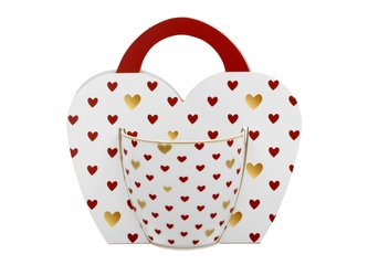 Porcelánový hrnek Heart 460 ml v dárkové taštičce