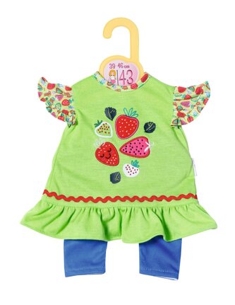 Dolly Moda Šatičky a legíny s jahůdkami, 43 cm