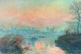 Plakát, Obraz - Setting Sun on the Seine, 91.5 × 61 cm