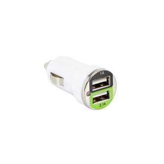 SBOX nabíječka do auta, 2 USB, max. 2,1A,  bílá (CC-221W)