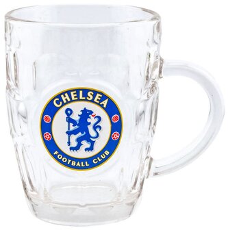 Sklenice pivní korbel FC Chelsea: Velký barevný znak klubu (objem 500 ml)