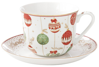 Porcelánový šálek a podšálek Christmas Eve