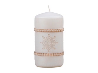 Válec 60x110 mm Snowflake, svíčka smetanová