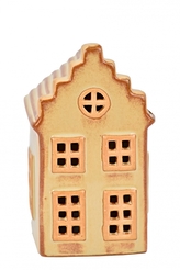 Keramický LED domeček béžový 12x5,5x5,5 cm