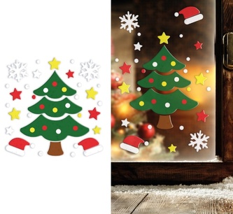 Gelové samolepky na okno - Vánoční stromeček