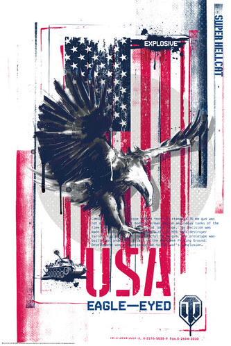 Plakát, Obraz - World of Tanks - USA Eagle-Eyed, 61 × 91.5 cm
