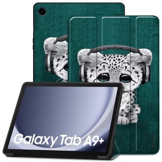 Etui Tech-Protect SmartCase na Samsung Galaxy Tab A9+ 11" X210 / X215 / X216 - niebieskie z kotem