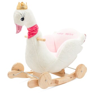 Houpací hračka s kolečky a melodií Baby Mix Labuť bílá Houpací hračka s kolečky a melodií Baby Mix Labuť bílá