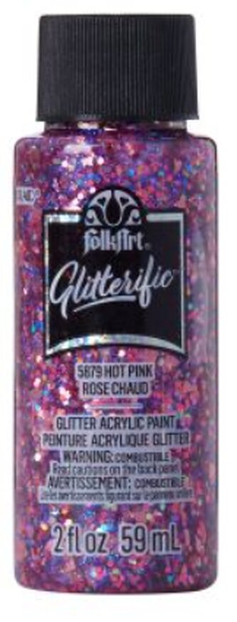FolkArt Glitterific Acrylic Paint - Třpytivá akrylová barva 59 ml Glitterific: Hot pink