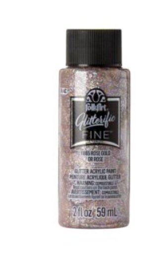FolkArt Glitterific Fine - Třpytivá akrylová barva 59 ml Metallic color: ROSE GOLD