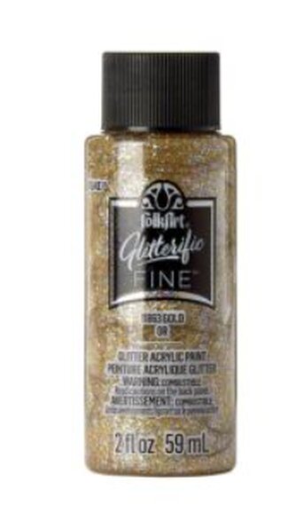 FolkArt Glitterific Fine - Třpytivá akrylová barva 59 ml Metallic color: gold