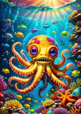 ENJOY Puzzle Roztomilá chobotnička 1000 dílků