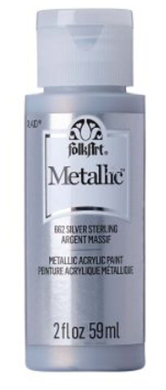 FolkArt Metallic Acrylic paint - 59 ml různé barvy Metallic color: SILVER STERLING