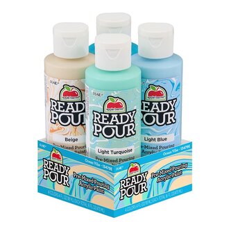 Apple Barrel Ready Pour™  set Ocean vibe - Akrylová barva pro pouring 4x118 ml
