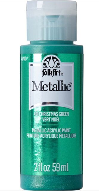 FolkArt Metallic Acrylic paint - 59 ml různé barvy Metallic color: CHRISTMAS GREEN