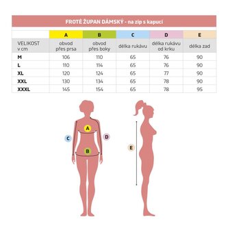 Froté župan dámský na zip - béžová - vel. XXXL