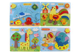 Dřevěné puzzle zvířátka
