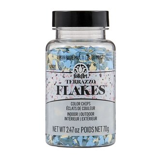 FolkArt Terrazzo Flakes - Dekorační vločky 70 gr BLUE-MULTI
