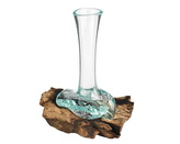 Skleněná váza na dřevě - malá - var. C