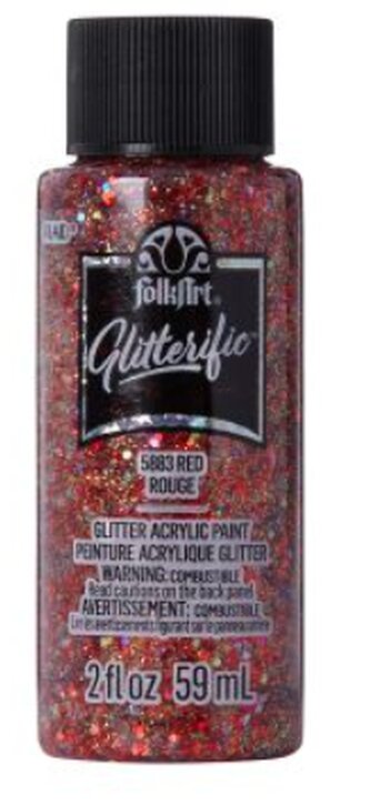 FolkArt Glitterific Acrylic Paint - Třpytivá akrylová barva 59 ml Glitterific: Red