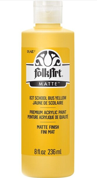 FolkArt Acrylic Paint - Akrylová barva s matným povrchem 236 ml Acrylic: SCHOOL BUS YELLOW
