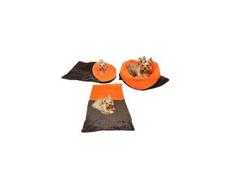 Marysa pelíšek 3v1 pro psy, tmavě šedý/oranžový, velikost XL