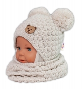 Pletený nákrčník/komínek  - ecru, BABY NELLYS; univerzální