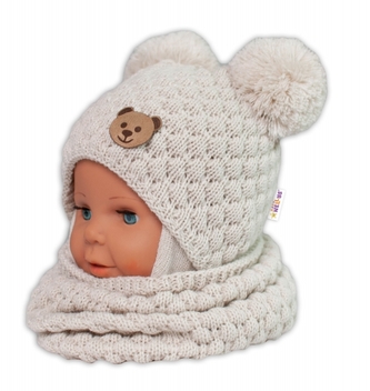 Pletený nákrčník/komínek  - ecru, BABY NELLYS; univerzální