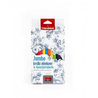 Pastelky Heykka Jumbo - s ořezávátkem, 12 barev